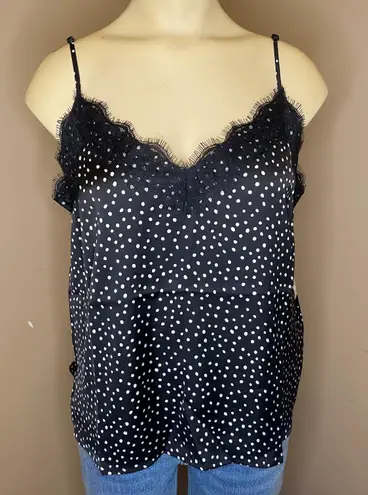 Nordstrom NWT  BP. Lace Black Sketchy Dot Tank Top Camisole Size Medium