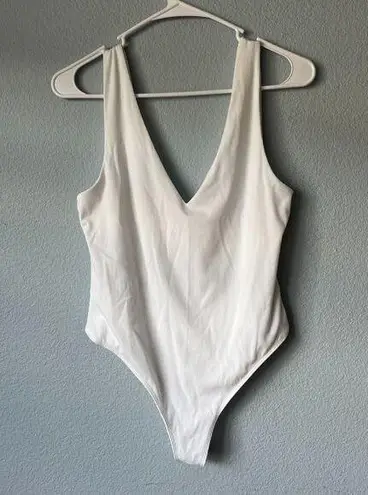 House of Harlow 1960 Ribbed White Bodysuit Size Large