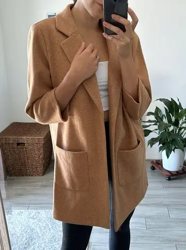 Carole Wren Brown Women's Oversized Lightweight Fall Coatigan Jacket Trendy