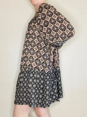 Angie NWT  Women’s Mini Geometric Printed Boho Hippie Puff Sleeve Dress