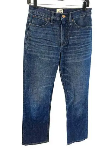 J. Crew Billie Demi Boot Crop Jeans Med Dark Wash Size 27 G2322 Blue