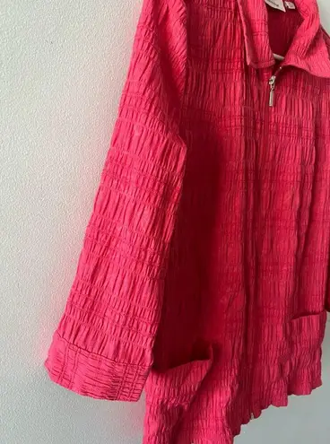 Breckenridge Jacket Women’s Medium Pink Textured Full Zip Coastal Grandma