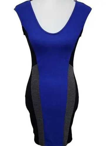 Soprano  black blue colorblock bodycon dress size medium