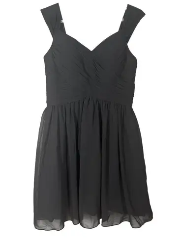 Azazie Black Angie Dress Sz A4 Aline Corset Chiffon Dress Formal Bridesmaid