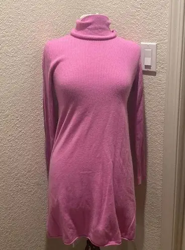 Isaac Mizrahi Women’s Lilac Purple Turtleneck Sweater/Dress Ribbed Cashmere Sz S