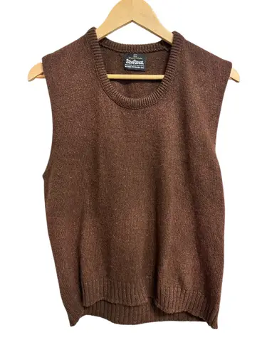 Puritan SeaRover vintage Brown Wool Blend Knit Sweater Vest Women Large