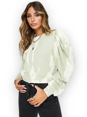 ALLSAINTS Elizah Tie Dye Drape Sleeve Sweatshirt Size Small Greenstone