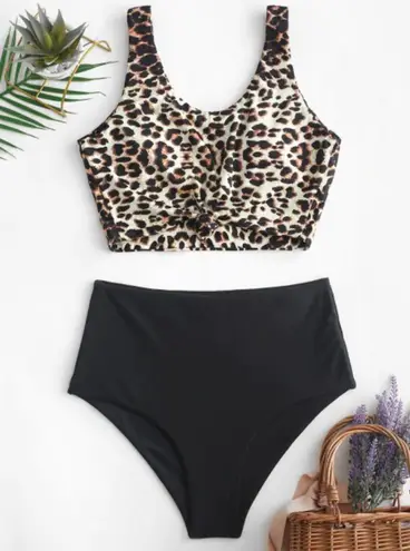 Zaful High Waisted Knot Bikini Set