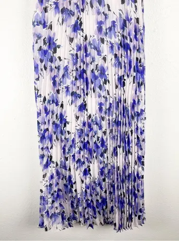 Eliza J Chiffon Floral Print Halter Tie Pleated Skirt Maxi Dress, Size 2