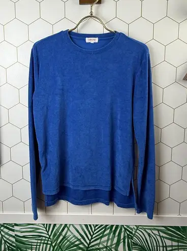 Goldie Velour Blue Long Sleeve T-Shirt - Size - XS
