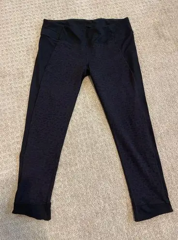 CALIA Black Cheetah Cropped Zippered Ankle Athletic Pants Size L
