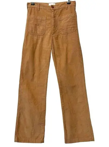 DOEN Maritime Corduroy Pants Women’s Size 25 Organic Cotton Patch Pockets USA Tan