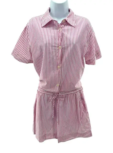 Eberjay Eberjey Organic Sandwashed Cotton Pink Stripe Pajama Set Top & Shorts Size S