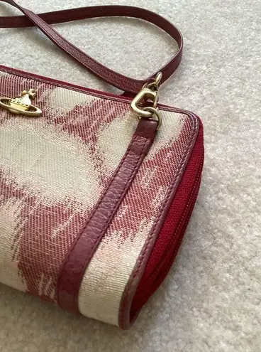 Vivienne Westwood Orb Long Wallet Red Strap Crossbody Bag