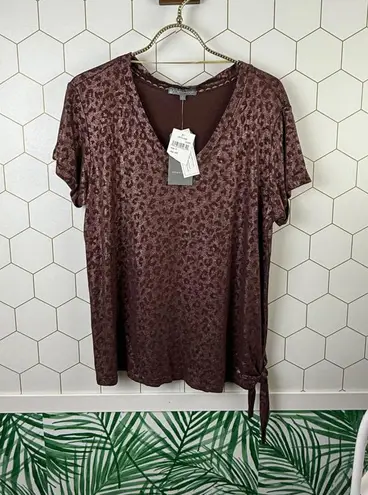 Wit & Wisdom Shine Leopard Side Tie Top