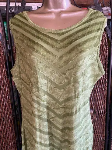 Size 18//Vintage 90s Plus Size Green Terry Cloth Maxi Dress