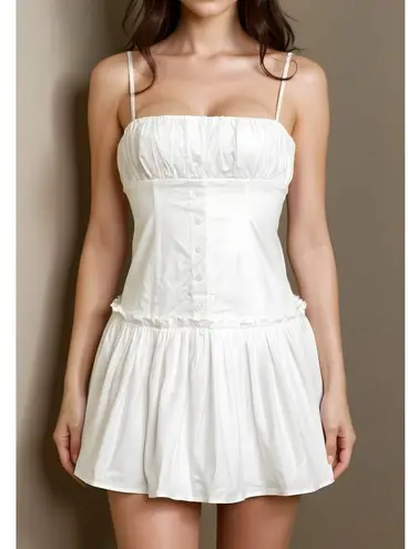 Majorelle Carly Cotton Poplin Mini Dress, White, XS