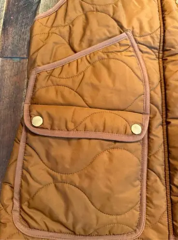 J.Crew Quilted Excursion Vest Signature Puffer Roasted Cocoa Size large Brown