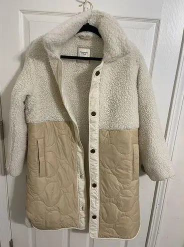 Abercrombie & Fitch Longline Sherpa Padded Coat Jacket