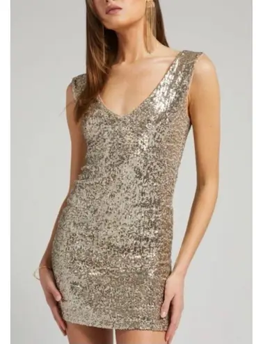 Generation Love NEW NWT Diane Sequin Mini Dress Pale Gold size XS