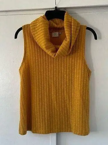Good Luck Gem Mustard yellow cowl neck, sleeveless top