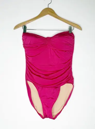 La Blanca Pink Strapless One-Piece Swimsuit Size 8