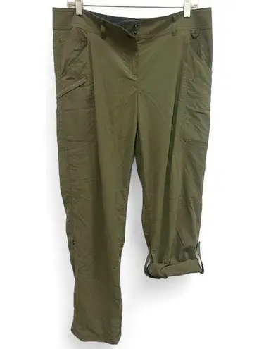 Exofficio Womens Nomad Roll Up Hiking Pants Water Resistant UPF 30+ Camp Size 10 Green