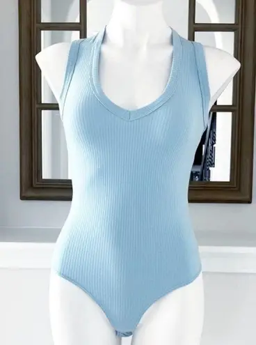 Drew Anthropologie’s Thong Bodysuit Ribbed V-Neck Top Size S NWT $136.00