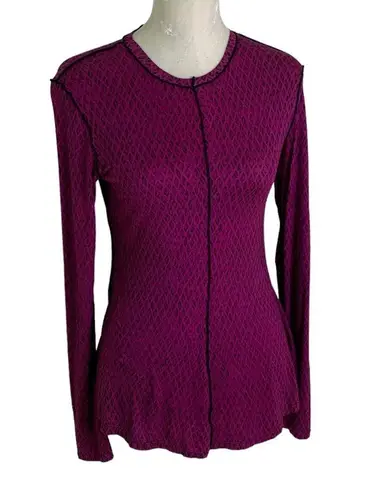 Proenza Schouler WHITE LABEL Jersey Crewneck Shirt Magenta and Black Size S NWT