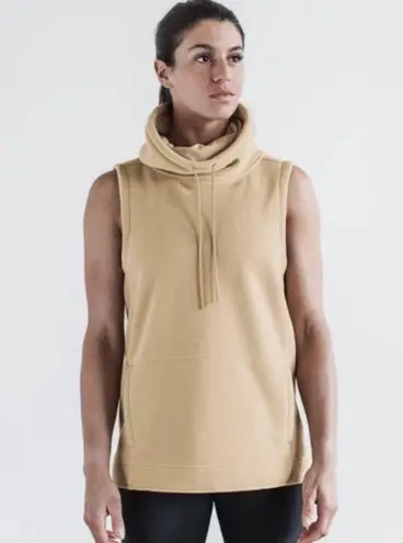 Nobull NWT Women's Sleeveless Polartec Cowl Fleece Hoodie - Medium - Taupe