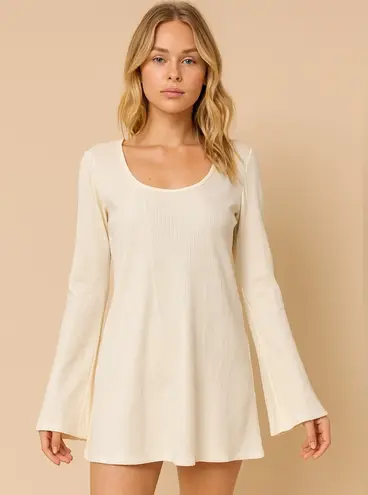 JustFab Ivory Knit Long Sleeve Top