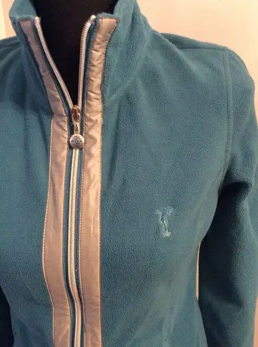 Golfino retro Zip Up Velour Feel Womens Golf Jacket Size 4 Soft Blue Size M