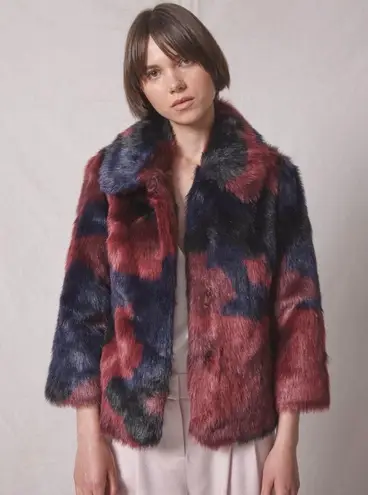 ABS Allen Schwartz Allen Schwartz Fur Jacket, Burgundy, Black, Navy Size L New w/Tag $430