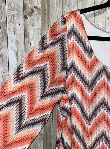 L8ter Women's  Short Long Sleeve Chevron Dress Size Large