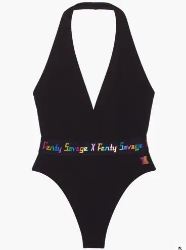 FOREVER SAVAGE BODYSUIT WITH RAINBOW LOGO Black