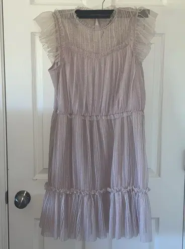 ALLSAINTS - Perri Metallic Nuk Pink Tulle Mini Dress Size US 10 New With Tags