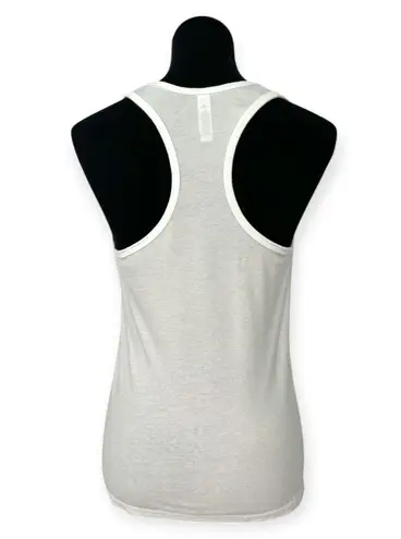 Coachella Smoke Co | L | Women's White Cotton Text Graphic Racerback Tank Top Size L