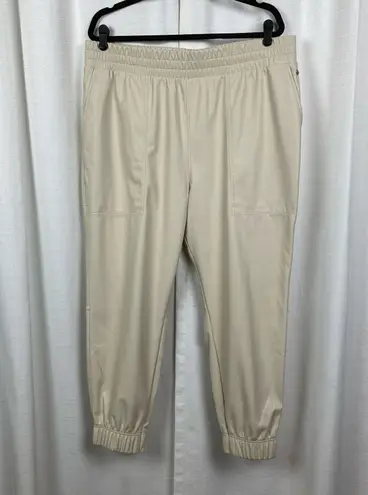 Calia Cream Faux Leather Jogger Pants Sz.XL
