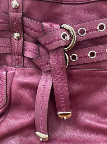 B Makowsky B. MAKOWSKY 100% Genuine Leather Magenta Purple Large Shoulder Bag