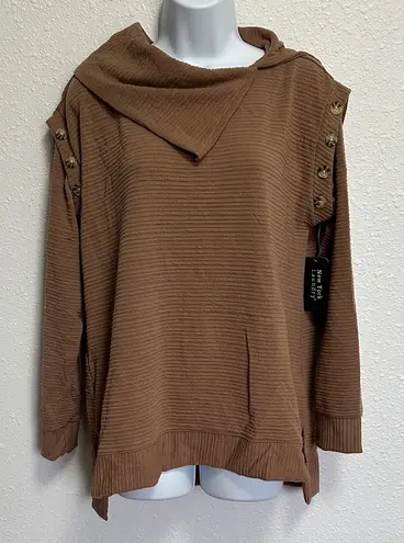 New York Laundry Tan Cowl Neck Top Size Large