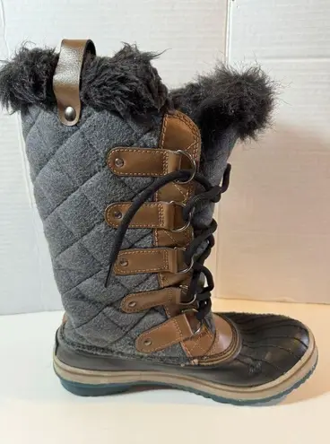 Sorel Tofino Felt Quilted Boots Gray/Black Women's Size 7 NL2113-242