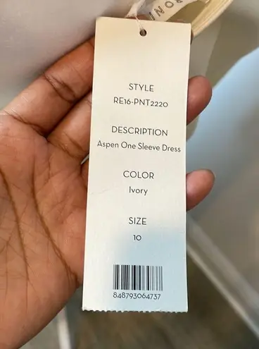 Veronica Beard Retail $500 Aspen White one shoulder long sleeve dress size 10