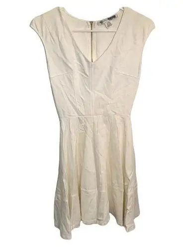 Necessary Objects Sleeveless Fit & Flare Dress Cream White XS