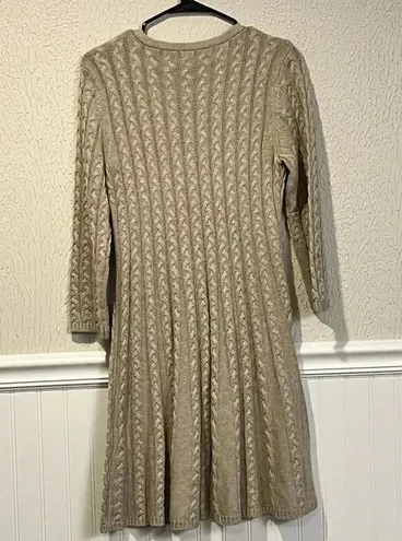 Eliza J Tan Cable Knit fit and flare sweater dress size XS