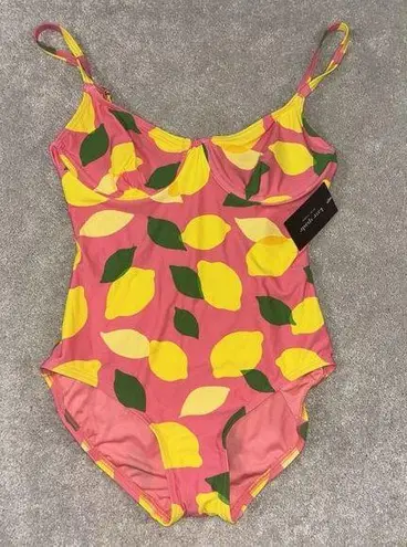 Kate Spade  New York Sea Star Pink Lemon One Piece Swim Bathing Suit NWT Sz S