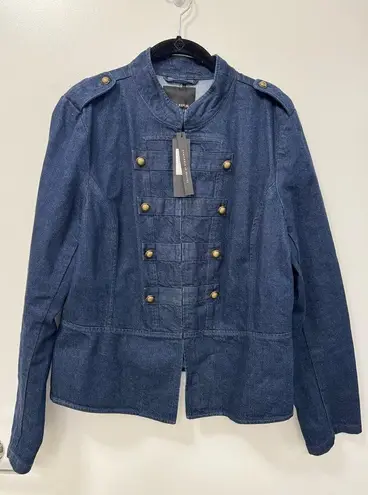 Banana Republic  $168 Military NWT Dark Blue Denim Structured Jacket Large