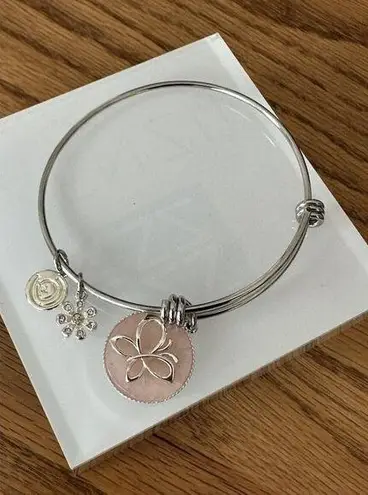 Silver Toned Charm Bangle Bracelet Quote A Daughter Like You Is Precious And Few