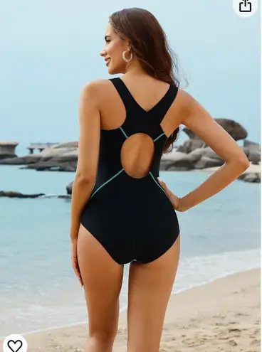 One Piece Athletic Racerback Swimsuit Modest Sport Bathing Suit