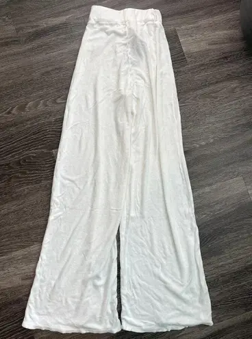 NWT Vintage Souls Wide Leg Terry Cloth Swim Cover Up Pants White Size XS