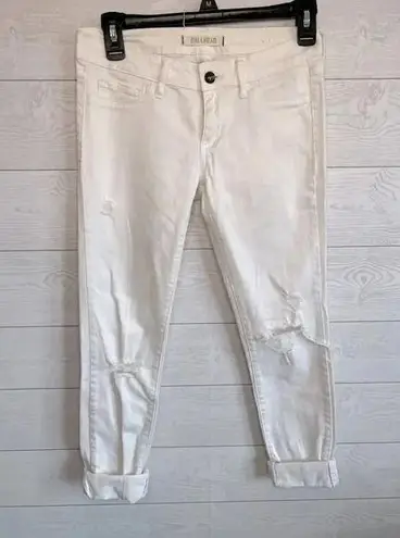 Bullhead destroyed white low rise skinny jeans Size 3 White